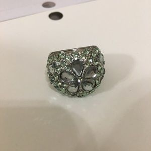 Crystal clustered bulky ring