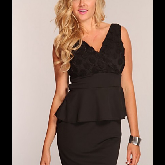 Black knit mini dress