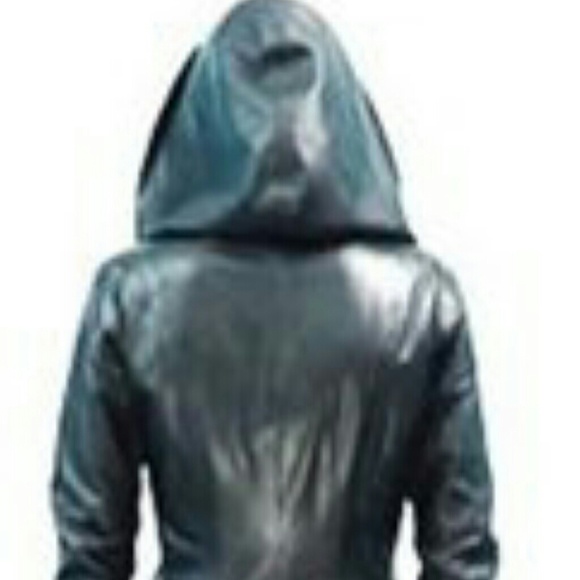 Mackage Long  Genuine LEATHER  coat with hood - Picture 2 of 5