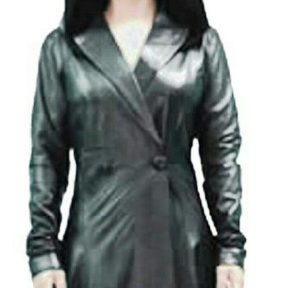 Mackage Long  Genuine LEATHER  coat with hood - Picture 5 of 5