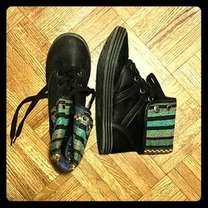 Blowfish Razberry ankle boots with colorful lining