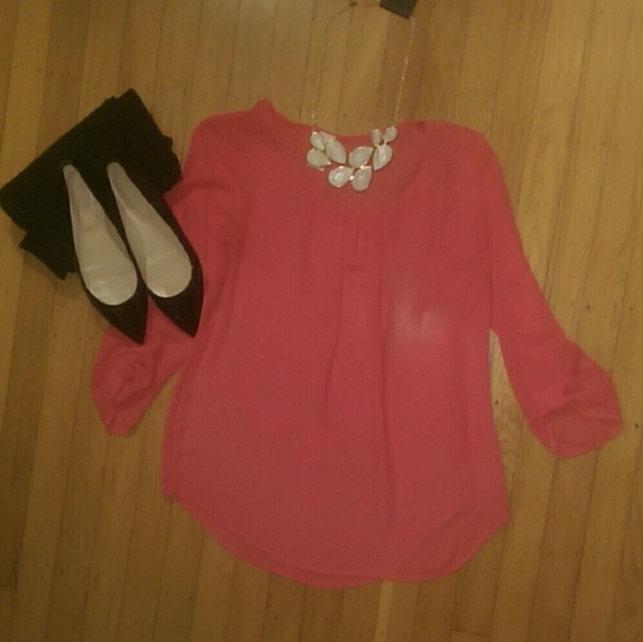 Francesca's - Red Sheer Blouse