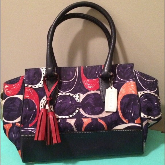  Authentic Coach Legacy Bag Red White Blue