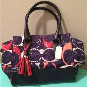  Authentic Coach Legacy Bag Red White Blue