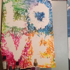 LOVE melting crayon canvas