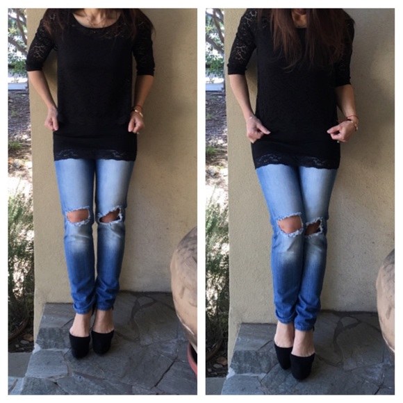 Black lace top sale - Picture 2 of 4