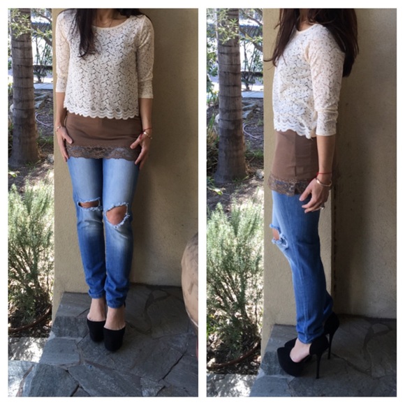 Cream lace top - Picture 3 of 4