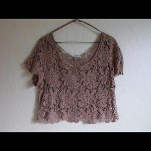 Brown crotchet shirt