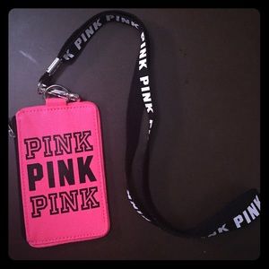 VS PINK lanyard with zip pouch