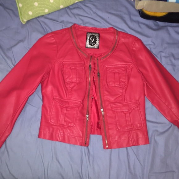 Leather jacket with zipper designs