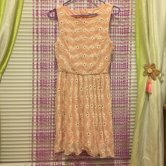 Pink lace flower dress