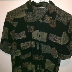 Black & spotted button down shirt