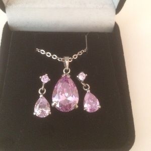 Amethyst necklace and earring set