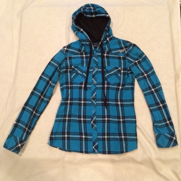 Blue Plaid Fox Hoodie