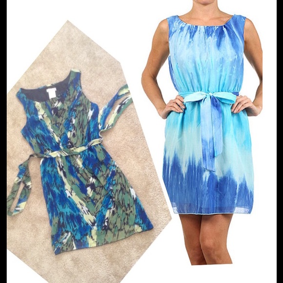NWT Tie-Waist Chiffon Dress M