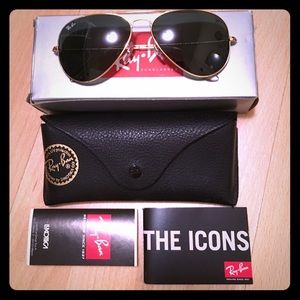 Ray ban classic aviator rb3025 58mm green g-15