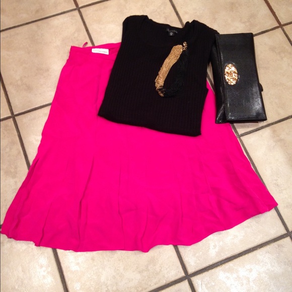 Silk Pleated Skirt