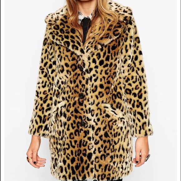 Asos Leopard print faux coat (barely worn)
