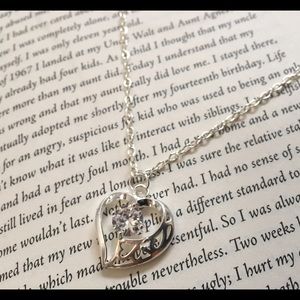 Heart Sterling Silver Pendant with Rhinestone