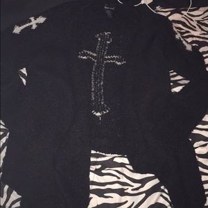 Wet seal black cross cardigan