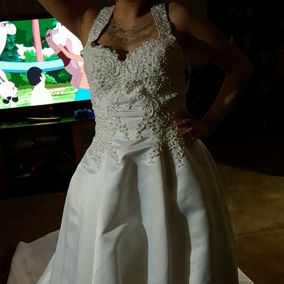 Wedding dress and train