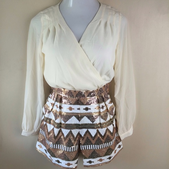 RL} Ivory & Copper Aztec Romper ✨HP✨ - Picture 2 of 4