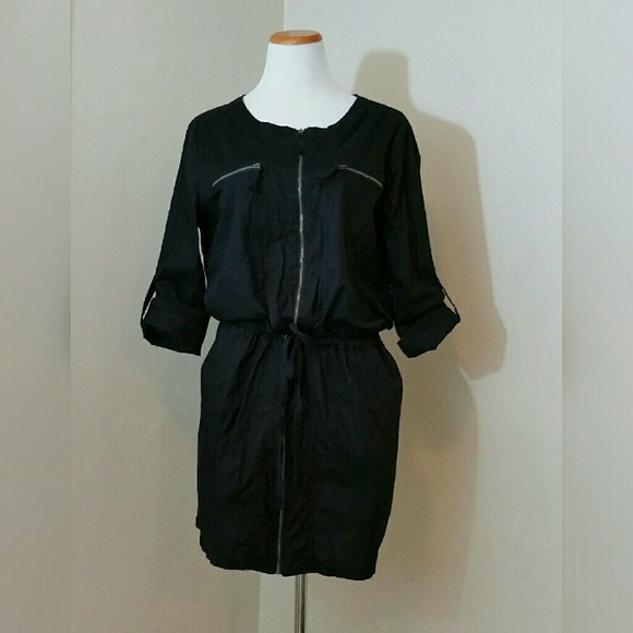 DKNY Dresses & Skirts - DKNY Zip Up Dress w/ Drawstring Waist