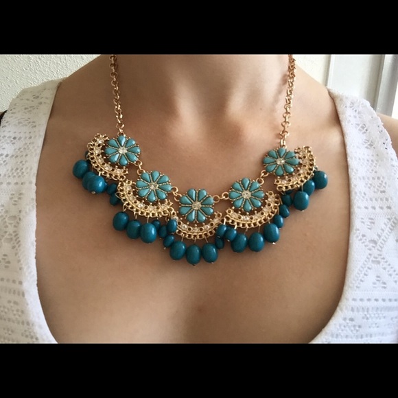 Turquoise Gold BOHO Necklace