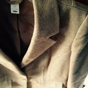 Two Button Khaki and Gold Blazer Jacket