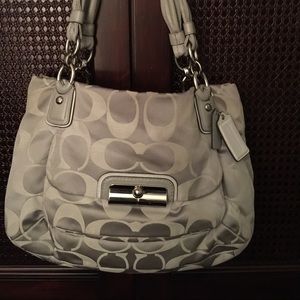 Coach Silver/Gray Purse