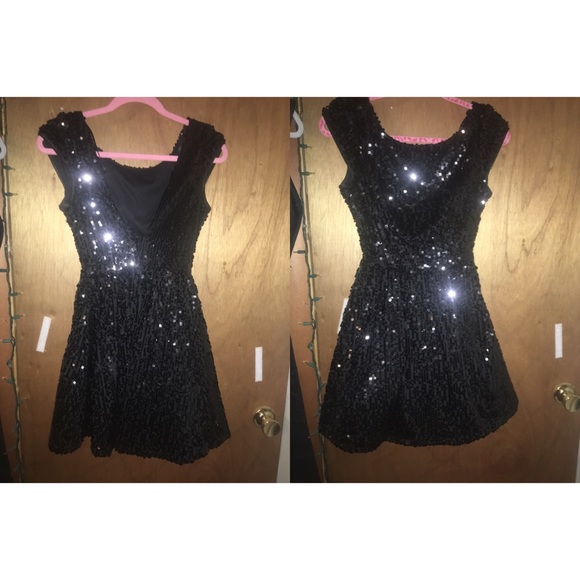 Black sparkle cocktail dress