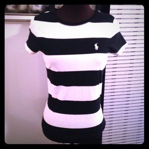 Black and white polo