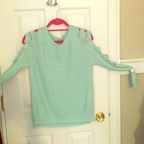 Tobi long sleeve distressed sweater