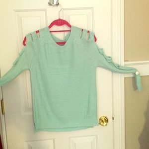 Tobi long sleeve distressed sweater