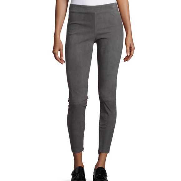 Vince stretch suede zipper cuff leggings