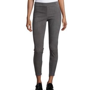 Vince stretch suede zipper cuff leggings