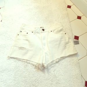 White high waisted shorts