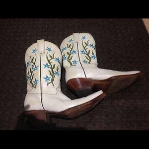 Women's Rudel White Leather Western Boots
