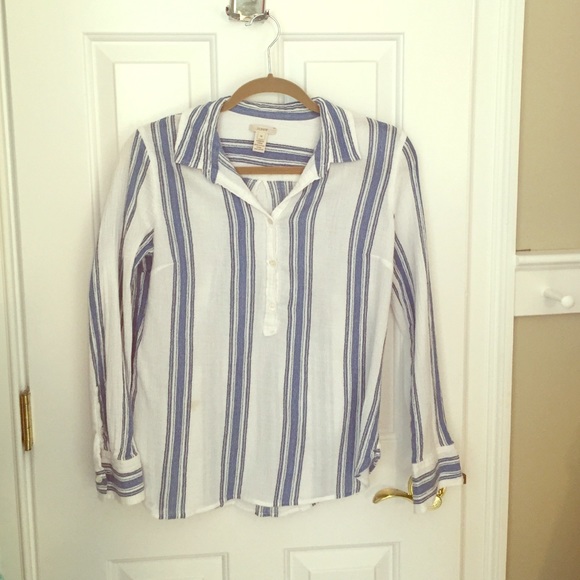 Jcrew long sleeve linen blouse