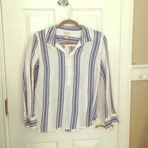 Jcrew long sleeve linen blouse