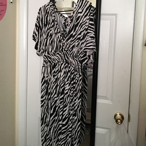 Black and white zebra print dress