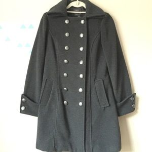 Forever21 gray military-style pea coat
