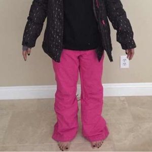 Pink women's snow pants