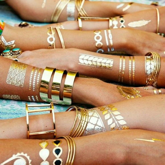 Gold Metallic Temporary Tattoos