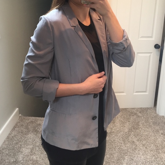 J. Crew 100% Silk Grey Blazer