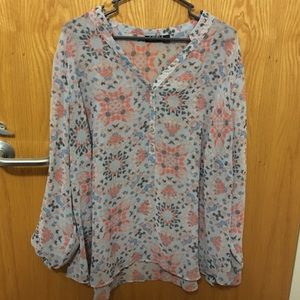 Long sleeve printed top