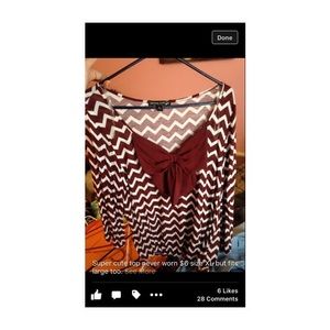 Red chevron shirt with bow in front!