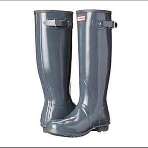 Gray High Gloss Hunter Boots
