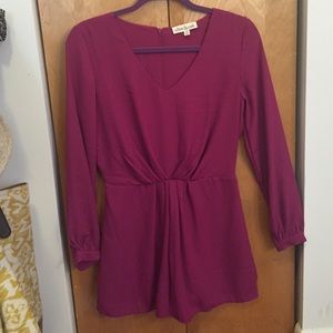 Fuchsia long sleeve romper