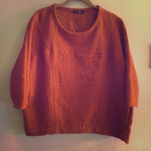 Orange Zara loose sweater/top